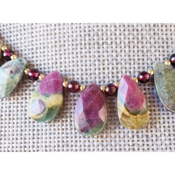Artisan Garnet, Ruby Gemstone Necklace - Picture 2 of 10